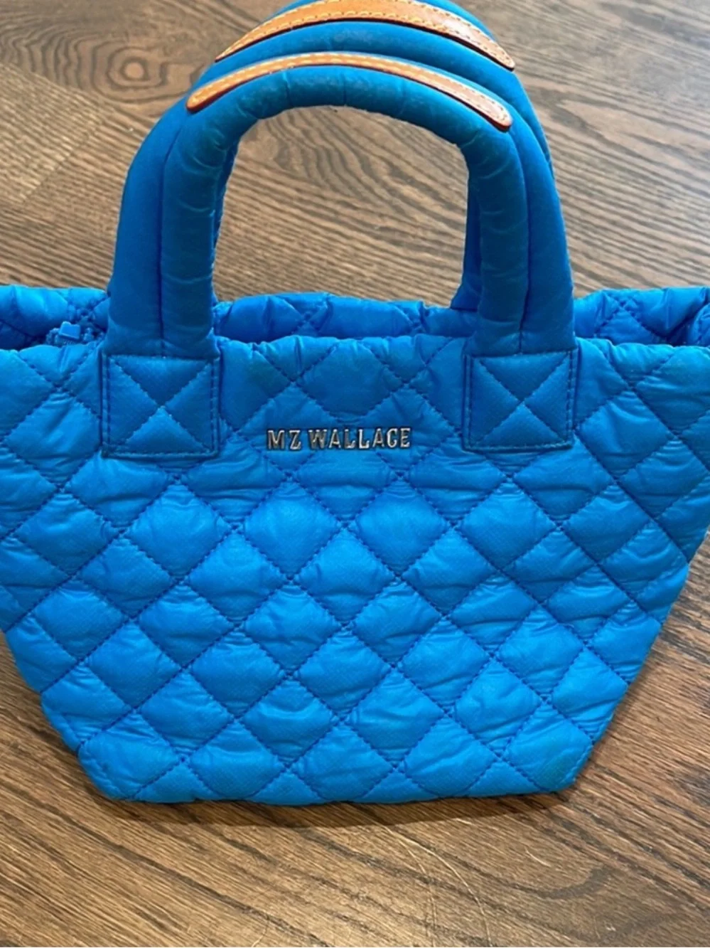 MZ Wallace Bright Blue Quilted Mini Tote